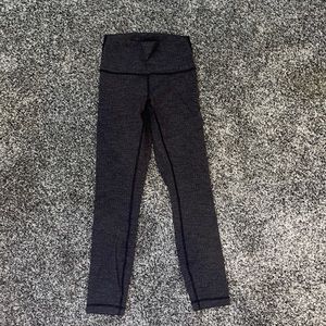 Lululemon Black Printed Wunder Unders 7/8
